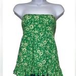 Free People green and white floral mini skirt/strapless top Photo 0