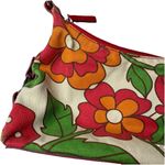 Tommy Hilfiger Vintage Red Orange Flowers Floral Canvas Satchel Purse Photo 1