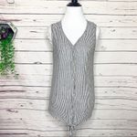 Rachel Zoe  Striped Linen Sleeveless Front Tie Top Size Medium Photo 2