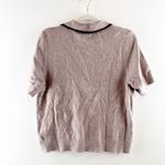 Evereve  Celine Short Sleeve Polo Pullover Sweater Caribou Brown Black Medium Photo 4