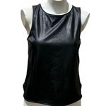 EXPRESS  Women's Black Faux Leather Sleeveless Tank Top Size S Petites Photo 0