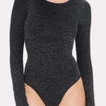 YITTY  Black Metallic Nearly Naked Luxe Shaping Long Sleeve Bodysuit Photo 0