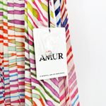 Amur NEW Estfan Pleated Ruffled Printed Mini Dress in Double Rainbow Women's 0 Photo 7