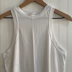 Lululemon Long Cotton Crewneck Tank Top in White Size M Photo 7
