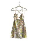 ZARA  Cutout Satin effect mini dress Size L psychedelic 70’s  coquette boho Retro Photo 2
