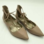 Saks 5th Avenue Saks Fifth Avenue Estyn2 Nude Pointed Toe Lace Up Ballet Flats Size 10 Photo 4