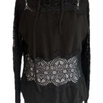 Venus Retro Black Lace Lightweight Hoodie Long Sleeve Women’s Size XS Photo 0