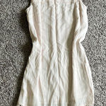 Loft  Cream Sheath Midi Dress Sleeveless Crew Neck Photo 0