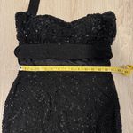 Vintage Nite Line Silk Halter Evening Gown Dress S Black Beaded Sequin Art Deco Photo 7