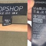 Topshop Collared Long Sleeve Olive Green Button Down Womens Shirt Size 0 Photo 4