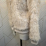Chaser Faux Fur Lamby Bomber Jacket in Cream Photo 6