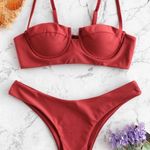 Zaful Lace Up Underwire Cami Bikini Set Photo 0