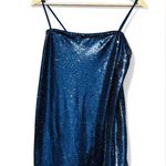 Free People Time to Shine Navy Blue Sequin Slip Dress Photo 1