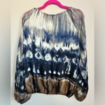 Misook NWT Exclusively  Chiffon Boho Tie Dye Balloon Sleeve SAMPLE Blouse XS Photo 5