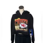 NFL NWT  Kansas City Chiefs Short Hoodie Black Attached Hood Ladies Sz Large Photo 3