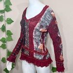 Alberto Makali Multi-print Floral Ruffle Blouse Photo 6