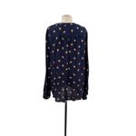 Anthropologie Kendra Dandy Dreamer Buttondown Top Blouse Pineapple Navy Blue 12 Photo 9