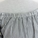 Charlotte Russe  Striped Puff Sleeve‎ Crop Shirt Black White XS Off The Shoulder Photo 5