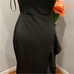 La Femme  Prom Dress 28294 Black Flutter Slit Gown 10 Photo 2