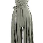 Miou muse Los Angeles women's lilac romper long flowy legs size small Gray Photo 1