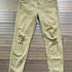 Hudson Jeans HUDSON Krista Ankle Skinny Jean Womens Sz 28 Olive Green Raw Hem Distressed Photo 0