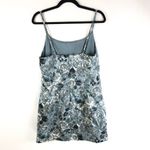 Wild Fable  Mini Slip Dress Sleeveless Satin Slit Floral Blue Gray M Photo 1