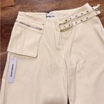 Princess Polly  Paltrow Mid Rise Wide Leg Cargo Jeans Cream Photo 1