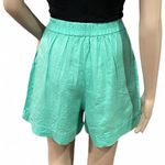 Comptoir des Cotonniers Linen Pleated Shorts Fresh Mint Green Cuffed Size Small Photo 3