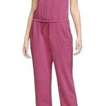 Nike Yoga Dri Fit Sleeveless Jumpsuit Tie Waist Scoop Neck Stretch Soft Pink XL Photo 0