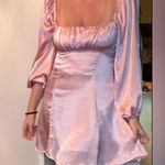 ASTR  The Label Blush Pink Satin Mini Dress With Puff Sleeves Size Medium Photo 2