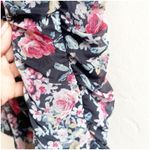 Free Press Bodysuit Black Ruby Floral Size Large NWT Ruched Romantic Coquette Photo 6