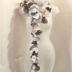 Grey white black ruffle crotchet scarf #gothic #grunge #boho #cottagecore fairy #whimsygoth 2000s Y2K Photo 0