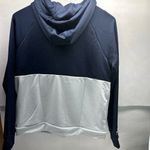 Under Armour  Terry Fleece Blocked Hoodie With Hat Navy Blue White Gray Sz XS NWT Photo 2