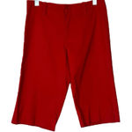 Jams World  Shorts Bermuda Long Mid Rise Cotton Solid Red Women’s Size 6 Photo 0