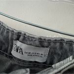 ZARA  High Waist Gray Washed Distressed Mom Jean Photo 3