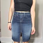 Yanuk Visionary Stitch Denim Skirt with Slit Size 6 Blue Photo 1