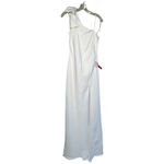 Mac Duggal  NWT Crepe One Shoulder Bow Gown in White Size 12 Photo 4