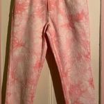 Missguided  Straight Leg Pink Tie Dye Jeans Frayed -8 Photo 0