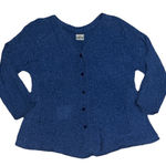 URU Silk Cardigan Floral Buttons Blue OS Size undefined Photo 0