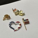 Lot Of 4 American Flag Patriotic Brooch / Lapel Tack Pins Angel, Heart Photo 4