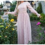 Ivy City Co Last Songbird Dress M Pink Pleated Tulle Gown Cottagecore Floral Size M Photo 0