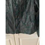 Bamboo Traders Petite Paisley Jacket PXL Green Silver Zip Up Fitted Blazer Coat Size XL Photo 2