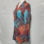 New Attitudes by Renee Printed Knit Knot Front Pockets Tunic Multi Size Medium Multiple Photo 7