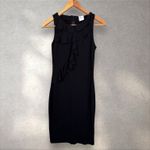 Red Valentino  Sleeveless Ruffle Black Pencil Sheath‎ Stretch Dress Sz S Photo 1