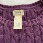 LL Bean Purple Pullover Cable Knit Crew Neck Long Sleeve Cotton Sweater Size XL Photo 8