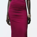 ZARA  Fuchsia-Purple Halter  Dress Size L Photo 0