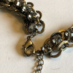 Brass Tone Chunky CZ Rhinestone Boho Necklace Silver Photo 1