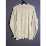 Aelfric Eden  White Heart Embroidered Distressed Crew Neck Sweater M NWT Photo 3
