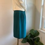 Vintage 90s Beautiful Green 100% Silk Mini Skirt Size 4 with Back Slit Photo 1