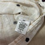 Farmers Market Women XL Ivory Embroidered Checkered Button Up Long Sleeve Blouse Photo 2